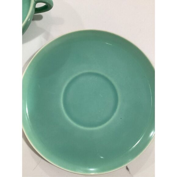 4 Fitz and Floyd Total Colour Coquille Turquoise Soup Bowl Under Plate - Picture 6 of 11